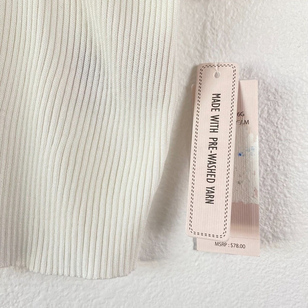 NWT Nanette Lepore Women's Top XL White Scoop Neck  Knit‎  Puff Sleeve - Picture 5 of 13